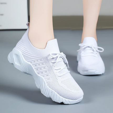 Women's Sneakers Breathable Casual Women Sock Shoes Lace Up Ladies Flats Female Spring Vulcanized Running Zapatillas De Mujer