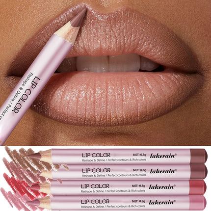 1/4Pc Mini Waterproof Matte Lipliner Pencil Pink Brown Contour Tint Lipstick Lasting Non-stick Cup Moisturising Lips Makeup Kit