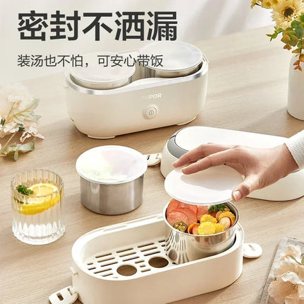 Portable electric lunch box for office workers with heat preservation and heating lunch box, plug in electric rice heater