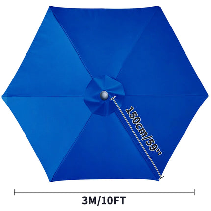 Waterproof Replacement Umbrella Cloth 2/3M Patio Parasol Cover UV-Anti Canopy Cover Replacement Parasol Cover for Balcony Garden