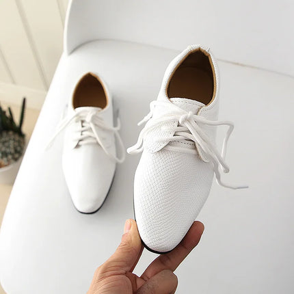 Iawesome Boys Leather Shoes Kids Flats Lace-up Children's Wedding Shoes For Toddlers Boy Big Boys Fashion For Performance