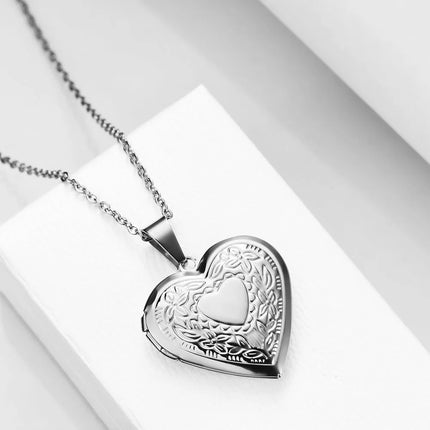 Stainless Steel Love Charm Open Heart Pendant Necklace For Women Jewelry Accessorie Valentine's Day Anniversary Gift