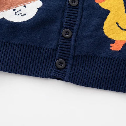 Winter Sweater Boys Girl New Cardigan Buckle Jacket Children Clothes Baby Knitwear Double-layer Cotton Kid Boys Sweaters