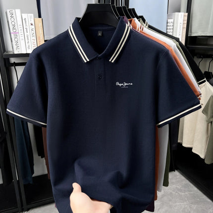 100% pure cotton men's high-end brand short-sleeved polo shirt summer fashion hot-selling embroidered golf top casual T-shirt
