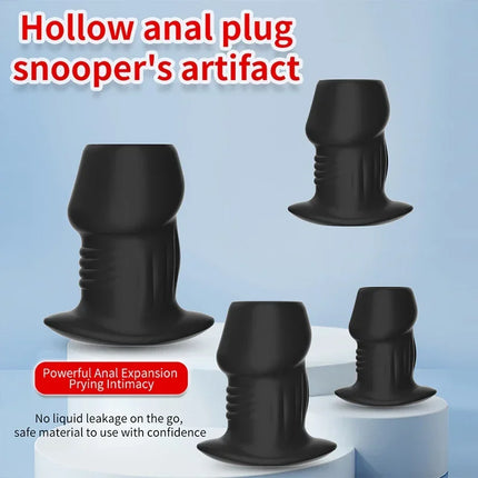 Hollow Silicone Anal Bead Butt Plug Anus Dilator Tunnel Expansion Enema Prostate Massage Sex Toys for Women Men Masturbation