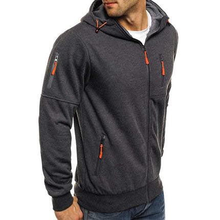 Men's Zip-Up Hoodie Jacket - Slim Fit Casual / Veste à Capuche Zippée Hommes - Coupe Ajustée Décontractée