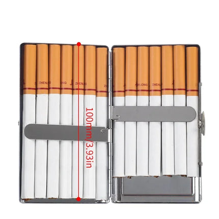 Slim Mirror Polished Metal Cigarette Case Portable Stainless Steel Pocket Cigarette Box Durable Cigarette Storage Holder for Men