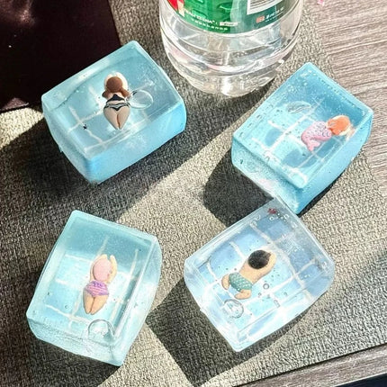 1pc Swimming Pool Squeeze Toys Maltose Stress Relief Slow Rebound Fidget Toy Mochi Squishy Stress Reliever Toys Antistress