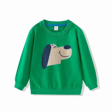 Full Sleeve Kids Sweatshirts 2024 Autumn Pullover Tops Boys Hoodie Girls Shirts Cotton Baby Clothing Cartoon Print Children Tees