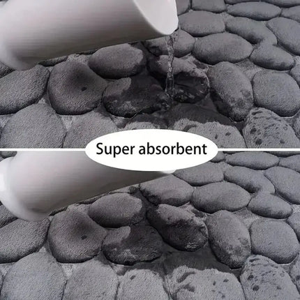 Tapis de bain antidérapant effet pavé Absorption d'eau Lavable Tapis de sol de baignoire Paillasson de douche Décoration de salle de bain