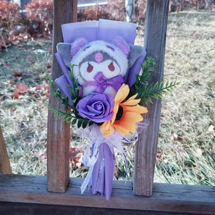 Graduation Gift Kuromi Hello Kitty Bouquet My Melody Cinnamoroll With Sunflower Christmas Valentine's Day Birthday Gift