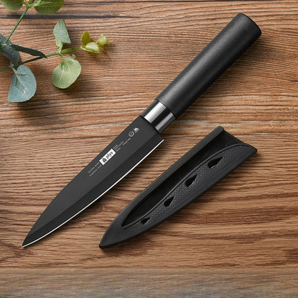 6pcs Kitchen Knife Set with Knife Holder High-grade Black Steel Knife Set Gift Knife Stainless Steel Kitchen Utensils Household