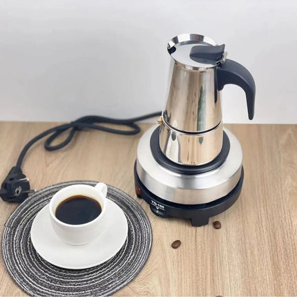 110V/220V Electric Coffee Maker Portable Stainless Steel Mocha Pot Electric Italian Coffee Maker Percolator Heated Coffee Stove