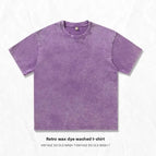 XL (65.00 kg-75.00 kg / Cotton washed t-shirt short sleeve-purple