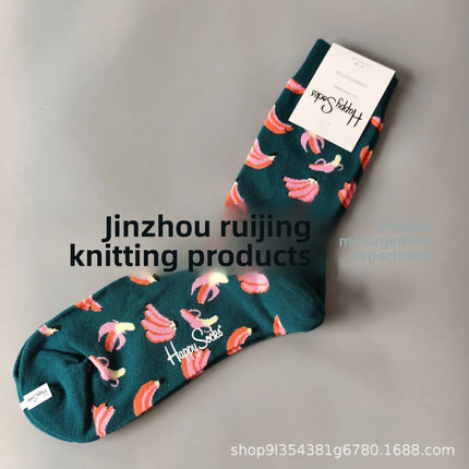 High Quality Fashionable Men's Mid-Calf Cotton Socks HappySocks New Arrival Suitable for All Seasons Swedish Design