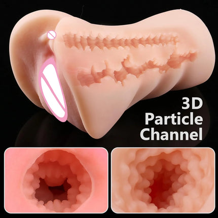 Sex Toys For Men Real Vagina Pussy Dual Channel Mouth Anal Pocket Realistic Artificial Vagina Pocket Pussy Blowjob Masturbator