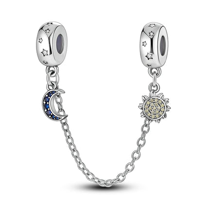 925 Silver Clasp Clip Spacer Stopper Beads Charms & Safety Chain  Clasp Charm Bead Fit Original Bracelet DIY Jewelry