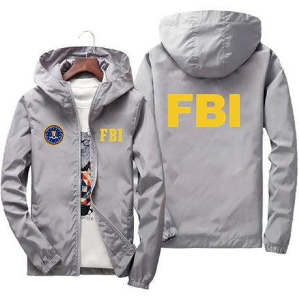 2025New Men's Jacket High Quality FBI Printed Outdoor Sports Jacket Spring Hooded Windproof Fashion Casual Brand Sports Jacket