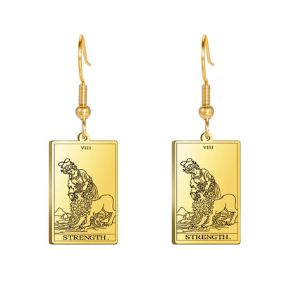 Classic Tarot Cards Stainless Steel Drop Earring for Women Sun Moon Star Lovers Divination Tarot Jewelry Birthday Gift