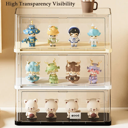 Stackable Storage Box Figurine Dustproof PET Plastic Display Rack Doll And Plush Toy Display Box