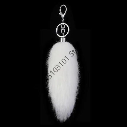16cm Foxes Tail Keychain Faux Furs Foxes Tail Keyring Soft Furry Bag Hangings Charm Pendant Key Handbag Pendant Accessorise