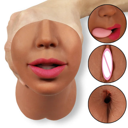 Male Blowjob Masturbators Pocket Pussy Masturbation Stick Sex Toys For Men Deep Throat Artificial Realistic Rubber Vagina Pusssy