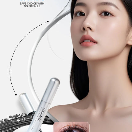 MACKANDY 4D Curling Thickening Black Mascara Waterproof Sweatproof Defined Lashes & All-Day Hold for Eyelash Extensions & Makeup