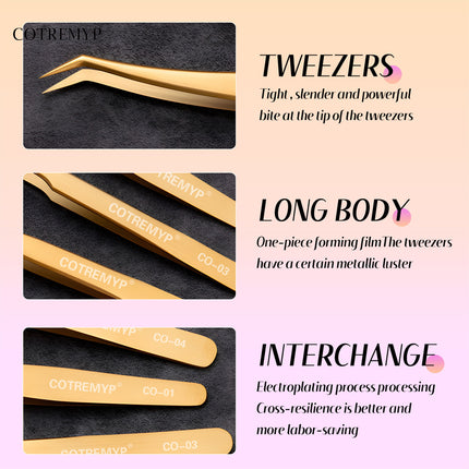 Precision Tweezers For Lashes  DIY Eyelash Extension Applicator Tools Stainless Steel Hair Removal tweezer professional makeup