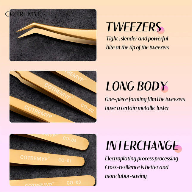 Precision Tweezers For Lashes  DIY Eyelash Extension Applicator Tools Stainless Steel Hair Removal tweezer professional makeup