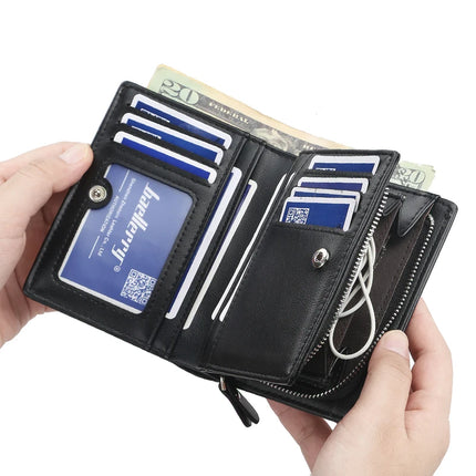 Vintage Men Leather Luxury Wallet Short Slim Male Purses Money Clip Credit Card Dollar Cow Leather Wallet Mens Card Purse