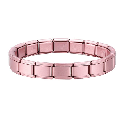 Wholesale High Quality Couple's Y2K Jewelry DIY 9MM Width Italian Elastic Bracelet Solid Color Stainless Steel Fashion Bangle