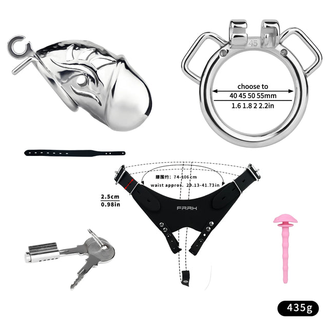 LEZEE Male Chastity Cage Chastity Belt With Peeing Hole Silicone Imitation Clitoris Plug Penis Cages Urethral Lock Sex Toys