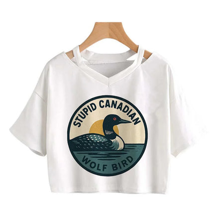 Hot Heated Rivalry Print Cropped T Shirt Women Sexy Graphic CropTops Gothic Vintage T-Shirt Fashion Y2k Streetwear Clothing