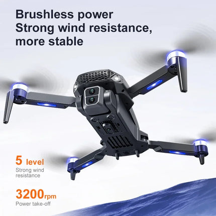 E88Plus Quadcopter Drone w/ 90° Adjustable Camera: Brushless, Optical Flow, RC Toy