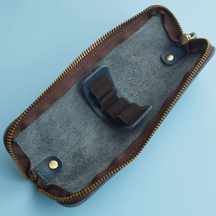 Nature Cowhide Pencil Case Zipper Pen Holder Organizer Protection Bag Handmade Genuine Leather Pencilcase Office School Supplies