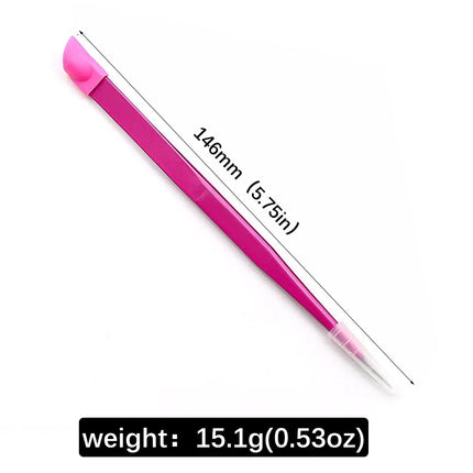 14.6cm Long Multi-function Double Sided Tweezers Silicone Pressing Head Nail Tweezers Sticker Rhinestones Picker Manicure Tools