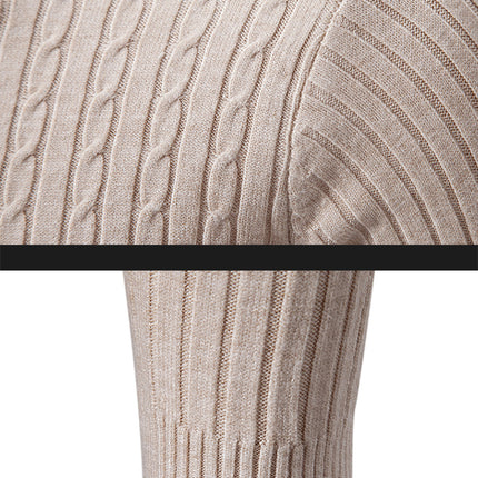 New Men's High Neck Sweater Solid Color Pullover Knitted Warm Casual Turtleneck Sweatwear Woolen Mens Winter Outdoor Tops