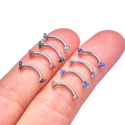 1/5/50pcs G23 Titanium ASTM-F136 Piercings Eyebrow  zircon Earring Internal thread Eyebrow Body Jewelry Wholesale