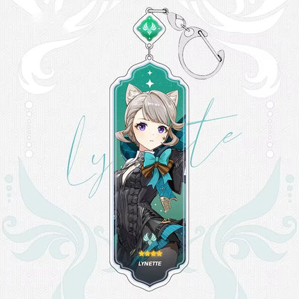 Anime Keychain Linnea Flins Durin Mualani Furina Arlecchin Key Chain Accessories Genshin Impact Cute Bag Pendant Key Ring Gift
