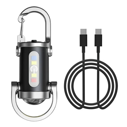 Rechargeable LED Keychain EDC Light Mini Handheld Flashlights Waterproof Work Lantern for Outdoor Camping Fishing Emergency