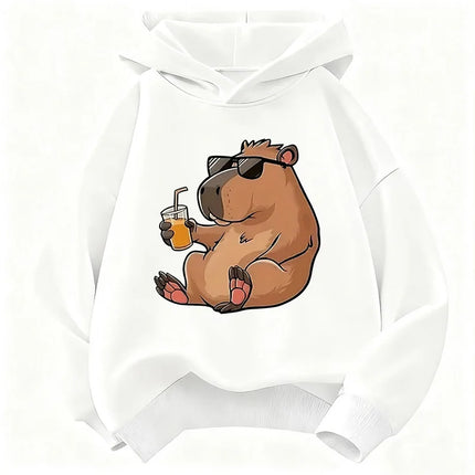 Cute Capybara Kids Clothing Hoodies 2026 New Cartoon Capibara Fashion Long Sleeve Sweatshirt Kids Boys Clothing