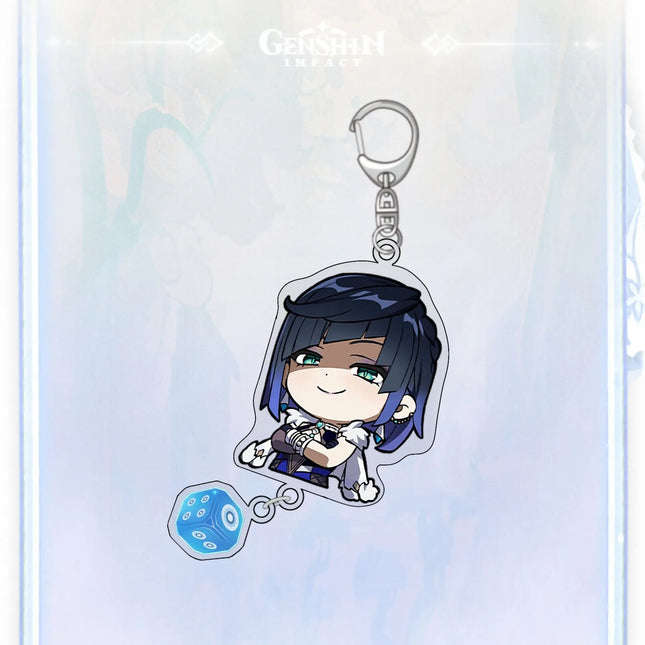 Anime Game Genshin Kunikuzushi Morax Kaeya Xiao Hu Tao Tartaglia Acrylic Keychain Badge Cartoon Cosplay Pendant Accessories