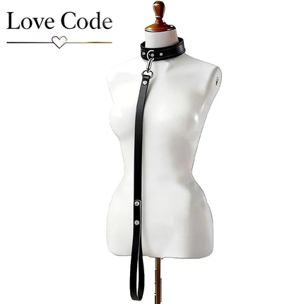 Exotic Accessories of Bdsm Slave Bondage Leather Collar with Leash Belt Choker Necklace Animal Pet Accessories Adjustable Black