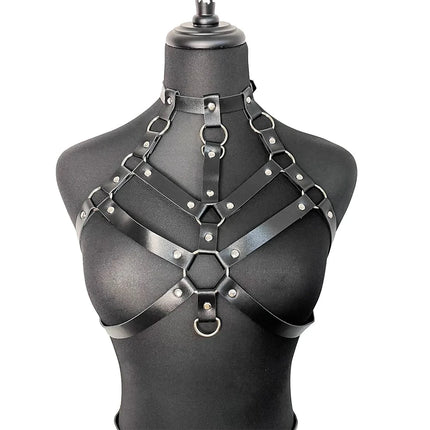 Women Sexy Chest Harness Leather Bondage Lingerie Erotic Body Belt Mature Suspenders Garter Belt Bdsm Fetish Underwear Accessory