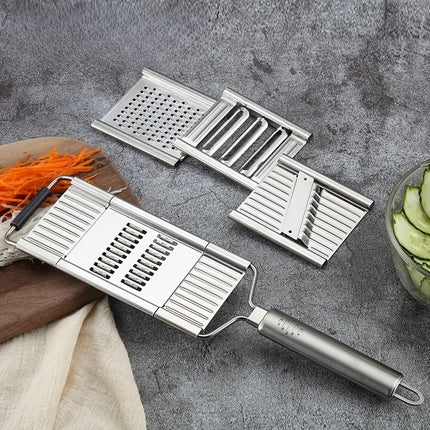MultiPurpose Vegetable Slicer 4 in1 Vegetable Slicer Stainless Steel Shredder Cutter Cuts Set Manual Fruit Carrot Potato Grater