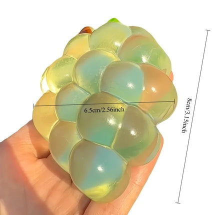 Taba Squishy Handmade Grape Squeeze Toy Sticky Fruit Stress Relief Slow Rebound Sensory Fidget Toy for Anxiety and Focus Gift