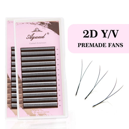 2D Y Single Tip Eyelash Extension 3D 4D W Natural Soft Wispy Eyelashes Individual False Lashes Mesh Net Cross Lash Makeup Cilio