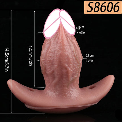 SXXY Wiress Control Vibrator Realistic Silicone Soft Dildo With Mouth Gag Belt Lifelike Textured Mouth Gag Sex Toy For 18+