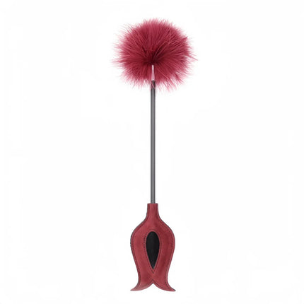 SM Flirt Tickle Erotic Feather with Fetish Punish Leather Spank Whip for Men Women Sex Blindfolded Stimulation Teasing Stick Toy
