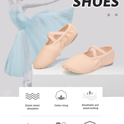 Women Ballet Shoes Girls Dance Slippers Split Sole Gymnastics Yoga Dancing Shoes Canvas Children Adult Ballerina Shoes